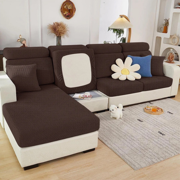 POKROWIEC NA SOFĘ SIEDZISKO OPARCIE JODEŁKA BRĄZ zdjęcie 4