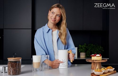 ELEKTRYCZNY SPIENIACZ do mleka Podgrzewacz KAWY PIANY LATTE BIAŁY 240ml na Arena.pl