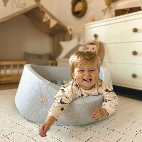 Suchy Basen bez piłek 90x30 dla Dzieci Szary Smart Okrągły MISIOO na Arena.pl