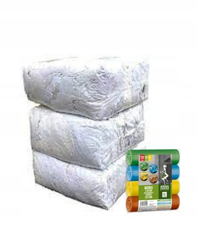 Czyściwo Bawełniane Cięte PRO białe 10kg+WORKI DO SEGREG STELLA 120LW CENIE na Arena.pl