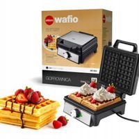 Gofrownica 2 Duże Gofry Prostokąty Z Regulacją Temperatury Solidna Mocna