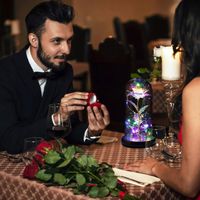 WIECZNA RÓŻA W SZKLE Lampka Nocna PREZENT NA WALENTYNKI DLA KOBIETY MAMY