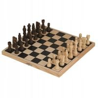 SZACHY DREWNIANE KLASYCZNE 33x33 cm Gra Logiczna Składana Szachownica