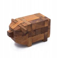 Drewniana łamigłówka puzzle Mała Świnka