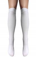 PODKOLANÓWKI BAWEŁNIANE BIAŁE GŁADKIE KRYJĄCE DAMSKIE KLASYCZNE 35-38