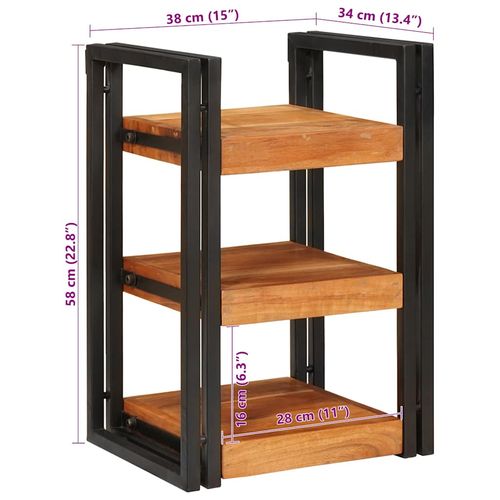 Stolik nocny 2 pcs brązowo-czarny Drewno akacjowe na Arena.pl