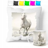 ZESTAW: KUBEK + POSZEWKA - KOŃ KONIE KUCYK - PREZENT WIELE WZORÓW + IMIĘ