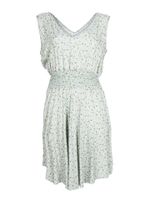 Sukienka damska letnia krótka szeroki ściągacz kwiaty zielona M-L