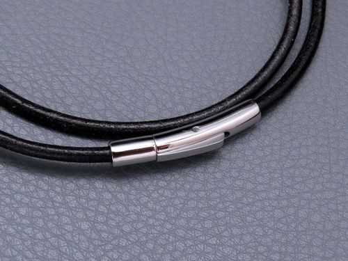 GRUBY RZEMIEŃ RZEMYK NA SZYJĘ Z KRZYŻYKIEM ZESTAW STAL CHIRURGICZNA + SKÓRA na Arena.pl