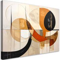 Obraz na płótnie, Abstrakcja geometryczna w beżowo czarnych