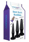 Komplet 3 Żelowych Wtyczek Analnych - Best Butt Buddies - Czarne