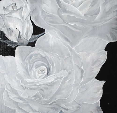 Białe róże (33x46cm) na Arena.pl