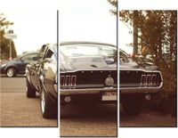 70 90CM OBRAZ 3 ELEM FORD MUSTANG 55LANEY69 ŚCIENNY DRUK PŁÓTNO