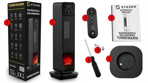 Termowentylator farelka nagrzewnica elektryczna kolumnowy kominek + na Arena.pl