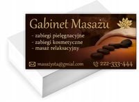 Wizytówki firmowe reklamowe 200szt GABINET MASAŻU duży wybór wzorów