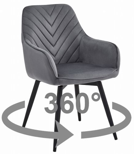 Krzesło NANA360 - ciemny szary aksamit / nogi czarne x 1 na Arena.pl