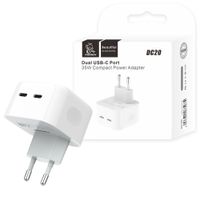 Denmen Ładowarka sieciowa 2x USB-C 35W Biały  DC20