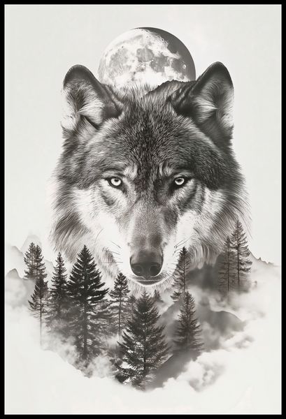 Plakat 61x90,5cm Wilczy Duch Lasu zdjęcie 2