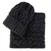 Alessio KOMPLET DAMSKI CZAPKA + KOMIN zimowy CIEPŁY