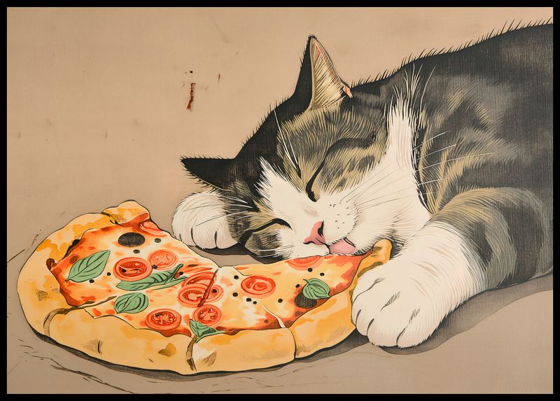 Plakat 84x59,5cm Pizza Dla Kota zdjęcie 2