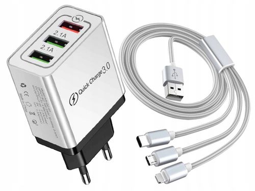 ŁADOWARKA SIECIOWA QC 3.0 LIGHTNING MICRO TYP-C na Arena.pl