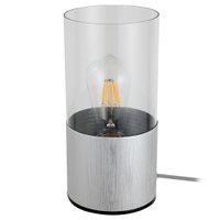 Minimalistyczna lampka nocna Zelkova 3153 okrągła szklana aluminium