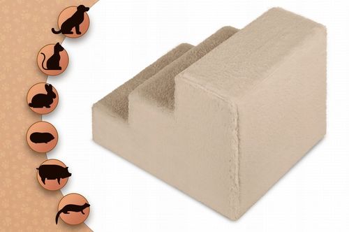 Schodki dla psa 3-stopnie tapicerowane piaskowe podest dla psa do kanapy na Arena.pl