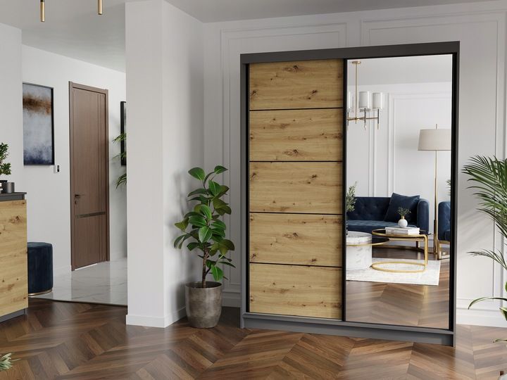 Szafa przesuwna Rivano I 150 cm z lustrem zdjęcie 2