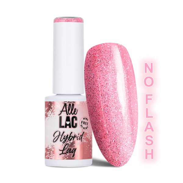 Lakier hybrydowy LED/UV Gel Polish Pinks Flash Glitter Light AlleLac 6g zdjęcie 2