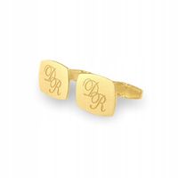 Złote spinki do mankietów z inicjałami Pozłac.18k