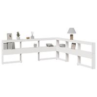 Regał na książki z zagłówkiem, białe, 200 cm, sosnowe