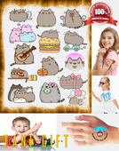 Duży Zestaw Mega Tatuaży zmywalnych - Pusheen