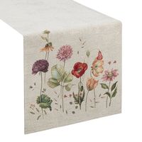 Bieżnik dekoracyjny gobelin 40x100 Eurofirany popielaty polne kwiaty