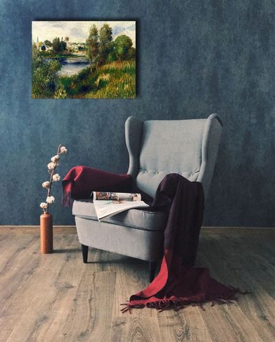 Landscape at Vétheuil, Auguste Renoir - obraz na płótnie 100x70 cm na Arena.pl