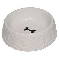 Miska ceramiczna dla psa Classic biała 16x5cm