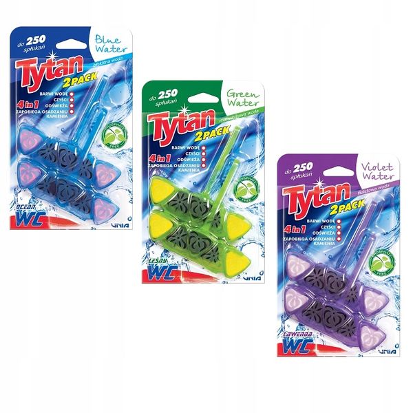 3 x KOSTKA DO WC 4w1 TYTAN barwiąca wodę 2x40g zdjęcie 1