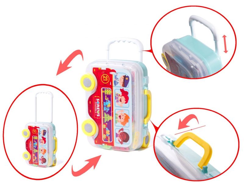 Puzzle Klocki w walizce + wkrętarka 258 el. zdjęcie 4