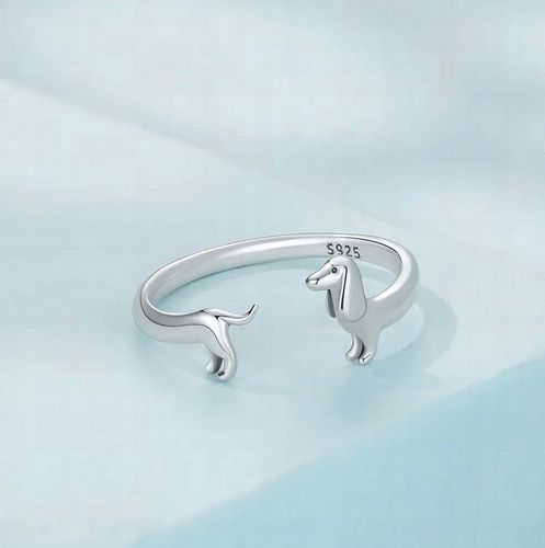 Pierścionek srebrny PIES regulowany s925 +pudełko na Arena.pl