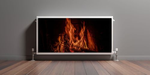 MATA Magnetyczna Na Grzejnika Ogień W Kominku 110cm x 60cm na Arena.pl