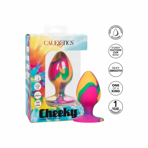 calexotics cheeky medium tie dye - silikonowa zatyczka z przyssawką 9 cm na Arena.pl