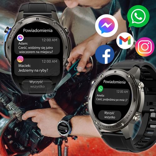 ZEGAREK MĘSKI Z GPS SMARTWATCH PROVENTUS MENU PL WODOODPORNY SPORT ROZMOWY na Arena.pl