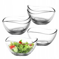 Komplet 6 salaterek misek miseczek szklanych Altom Design falowane 14 cm