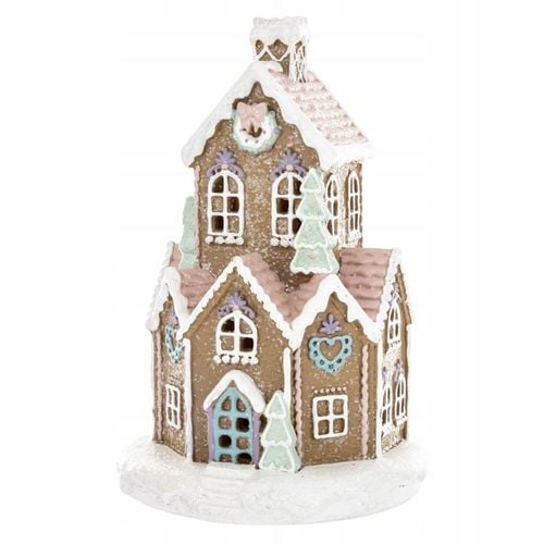 Świąteczny Domek Chatka Gingerbread z PASTELOWY domek LED - 21CM PREZENT na Arena.pl