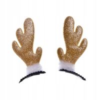 BROKATOWE ROGI RENIFERA ZŁOTE 2SZT