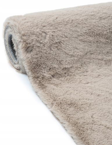 Dywan Pluszowy Rabbit do Sypialni Beżowy Dywanik Puszysty Miękki 60x100cm na Arena.pl