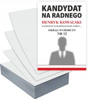 Ulotki A5 wyborcze 1000 szt WYBORY KANDYDAT na RADNEGO gminy + PROJEKT