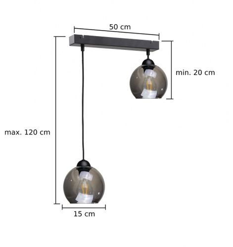 Lampa wisząca 2xE27 YUNO BLACK na Arena.pl