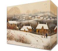 Obraz 20x20cm Wioska Otulona Śniegiem