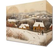 Obraz 20x20cm Wioska Otulona Śniegiem