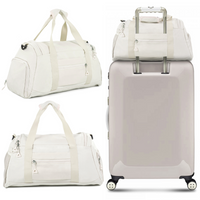 torba podróżna bagaż podręczny fitness siłowniana ecru 30 l